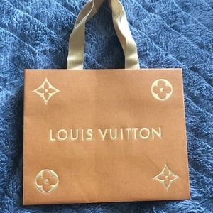 Louis Vuitton Auth Small Gift Bag Orange Gold